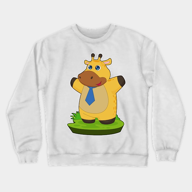 Giraffe Gentleman Necktie Crewneck Sweatshirt by Markus Schnabel